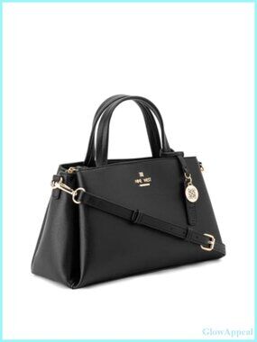 Cotton Blend Lined Satchel Convertible Shoulder Handbag